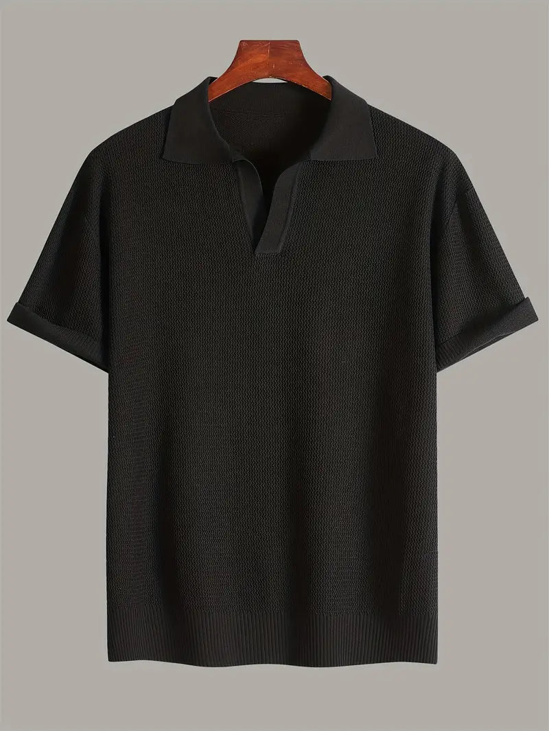 Men’s Solid Knit Short-Sleeve Shirt