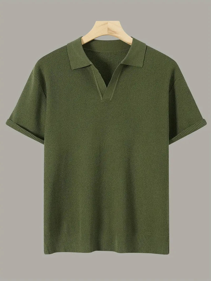 Men’s Solid Knit Short-Sleeve Shirt