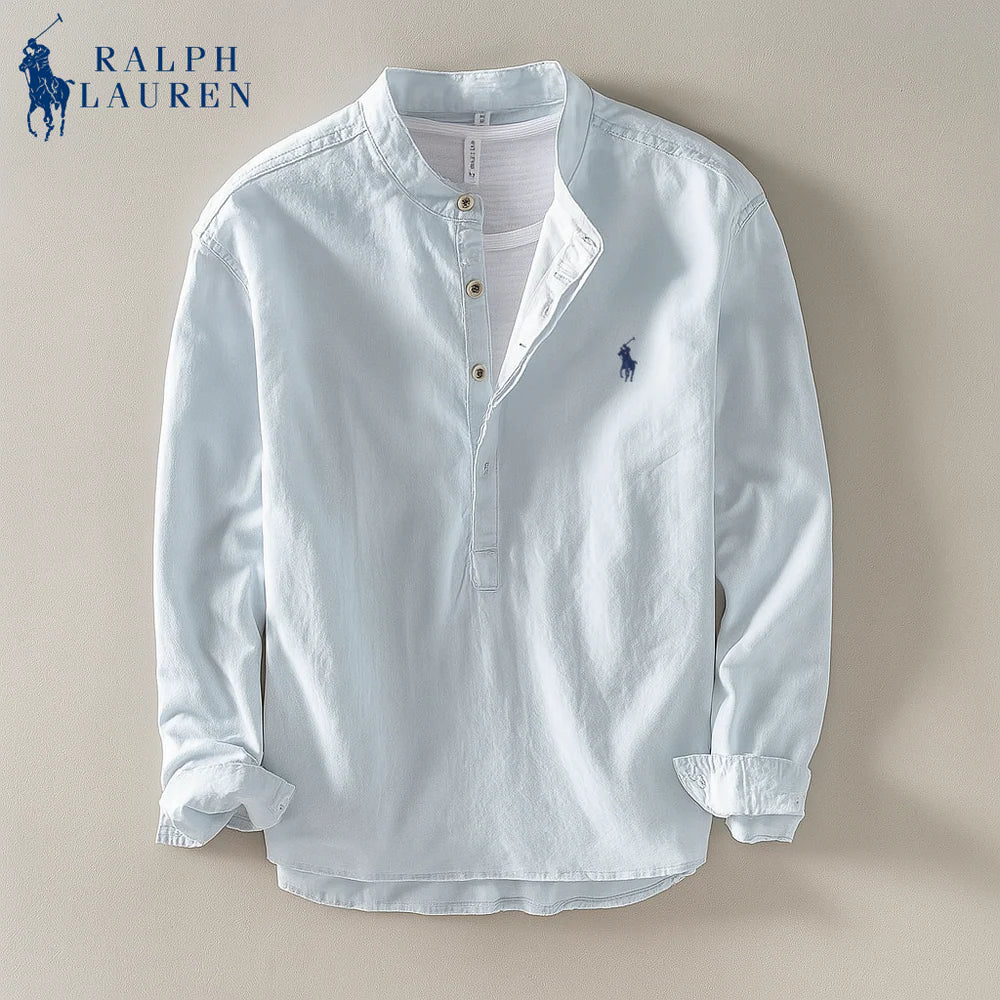 Premium Linen Shirt – Mandarin Collar