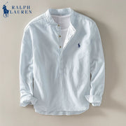 Premium Linen Shirt – Mandarin Collar