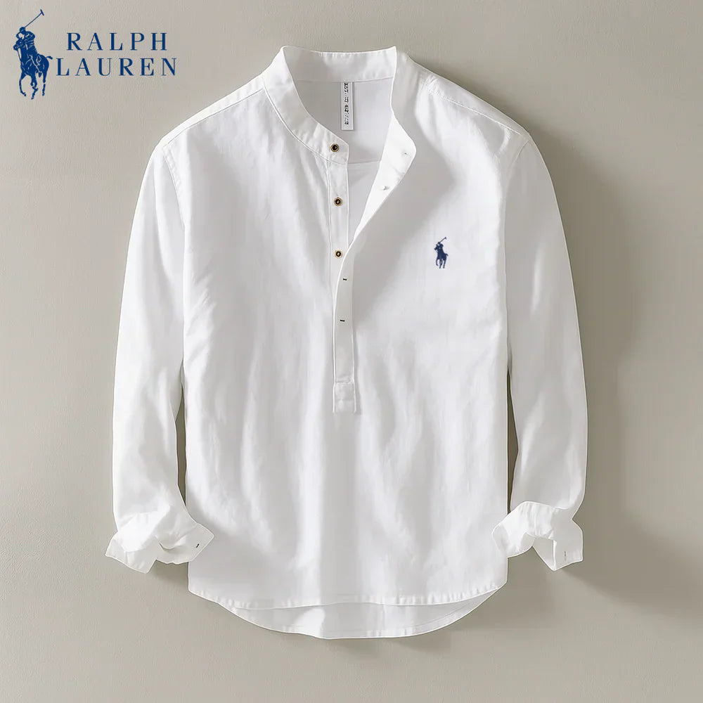 Premium Linen Shirt – Mandarin Collar