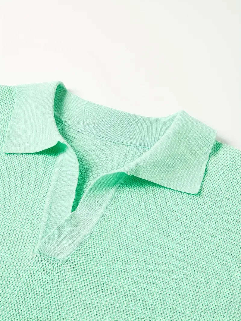 Men’s Solid Knit Short-Sleeve Shirt