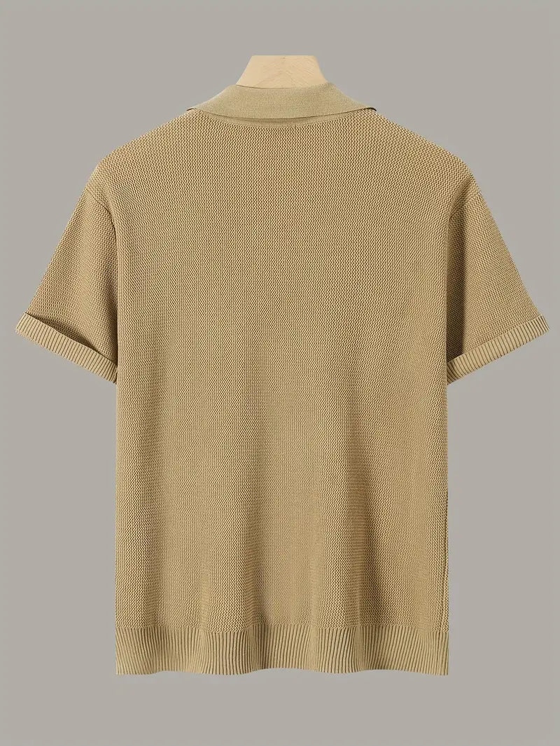 Men’s Solid Knit Short-Sleeve Shirt