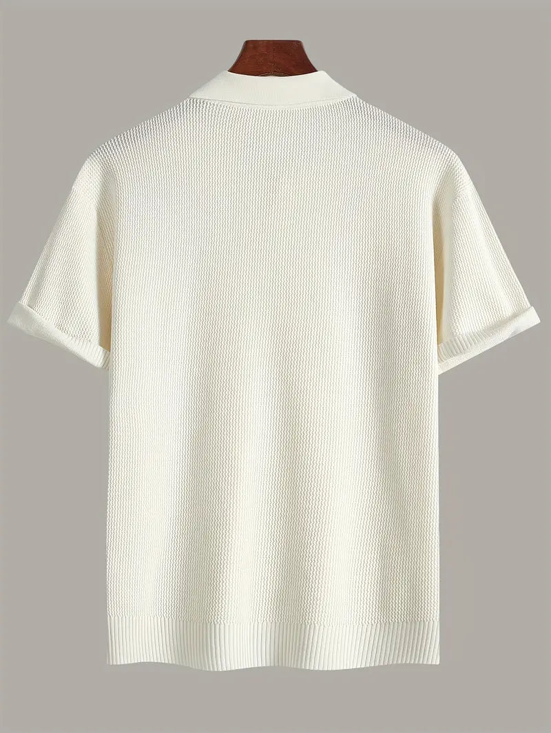 Men’s Solid Knit Short-Sleeve Shirt