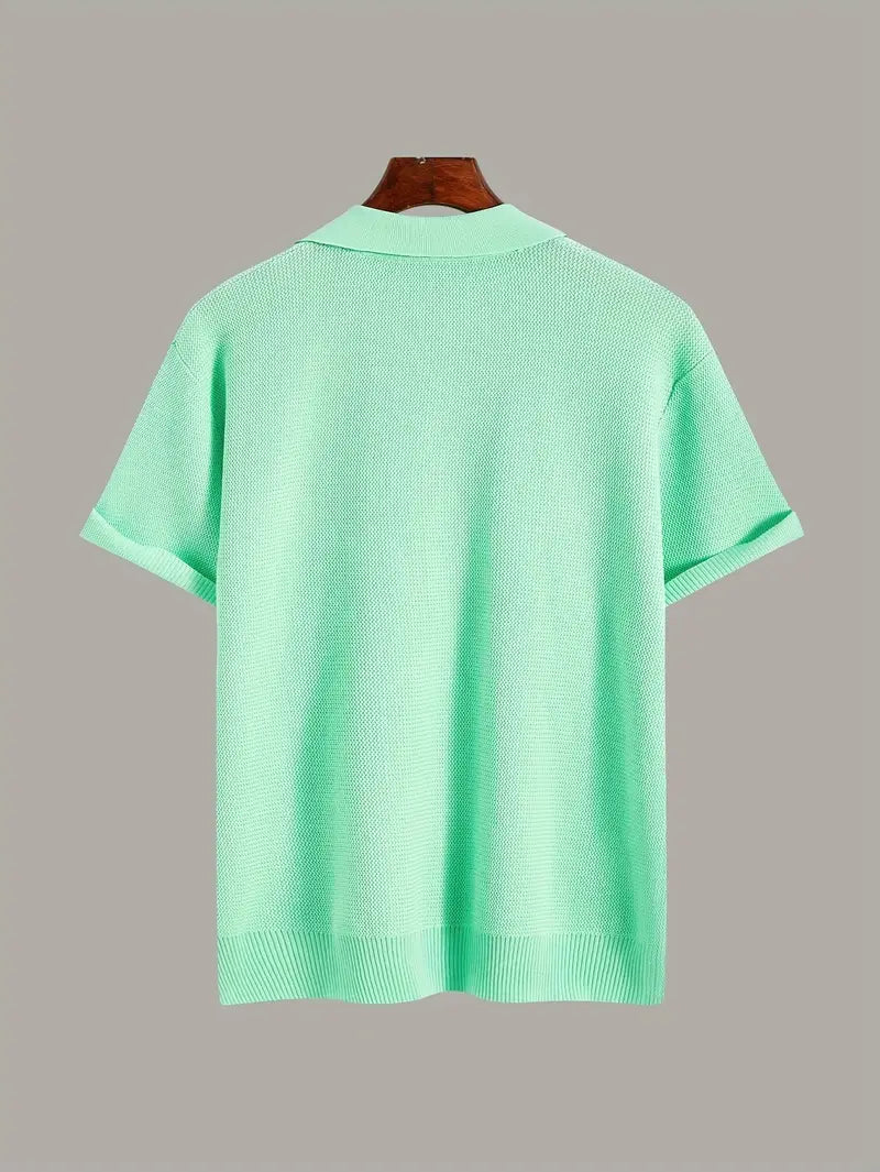 Men’s Solid Knit Short-Sleeve Shirt