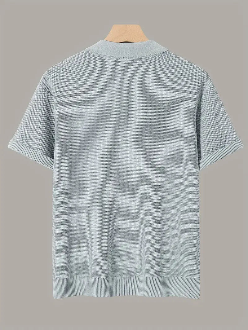 Men’s Solid Knit Short-Sleeve Shirt