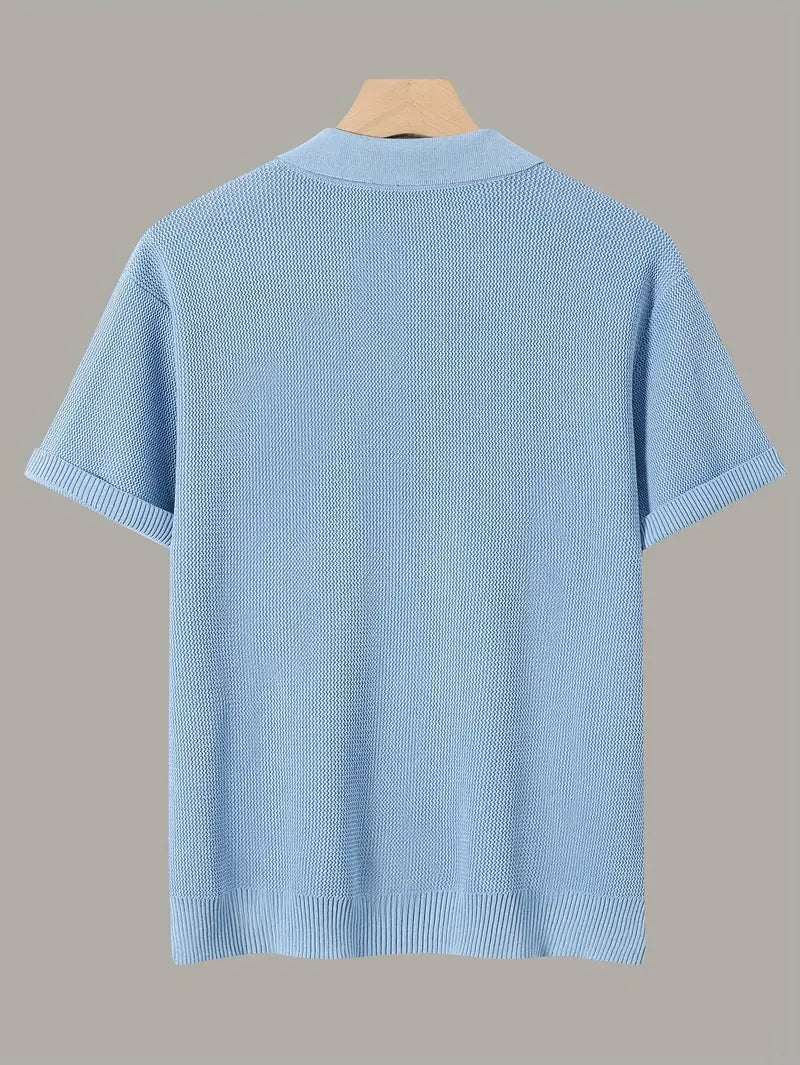 Men’s Solid Knit Short-Sleeve Shirt
